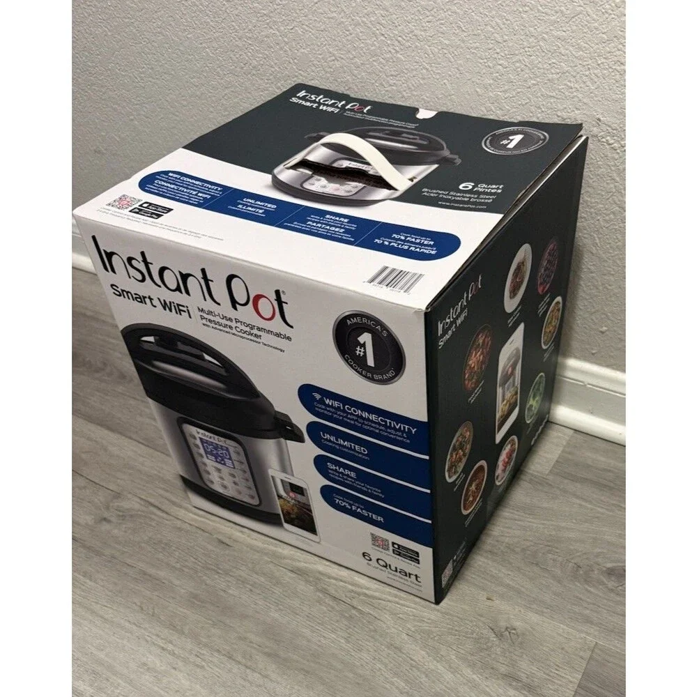 instant pot with smart Wi-Fi 6 Quart Electric Pressure Silver Open Box